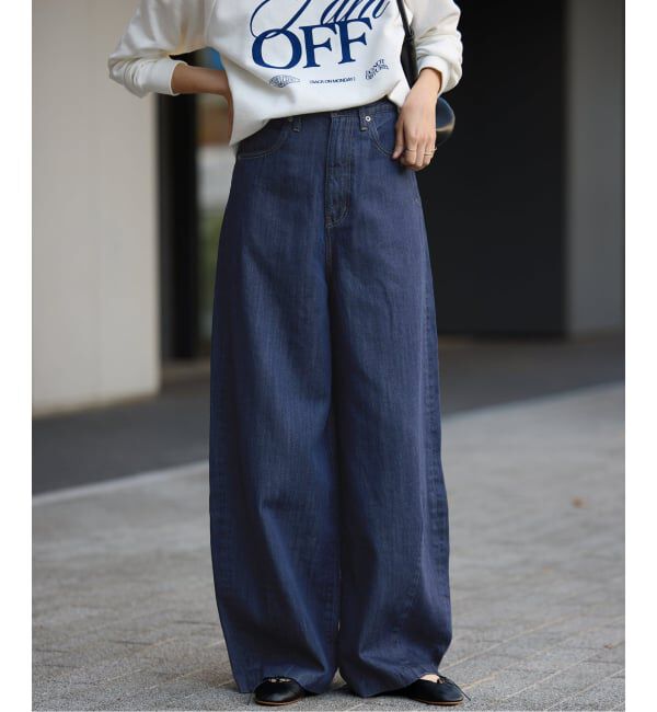 SLOBE IENA「《4サイズ展開》LE DENIM PEG カーブワイドデニム」|デニム|