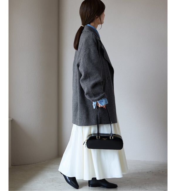 SLOBE IENA「souple wool ダブルフェイスミドルコート」|ピーコート|