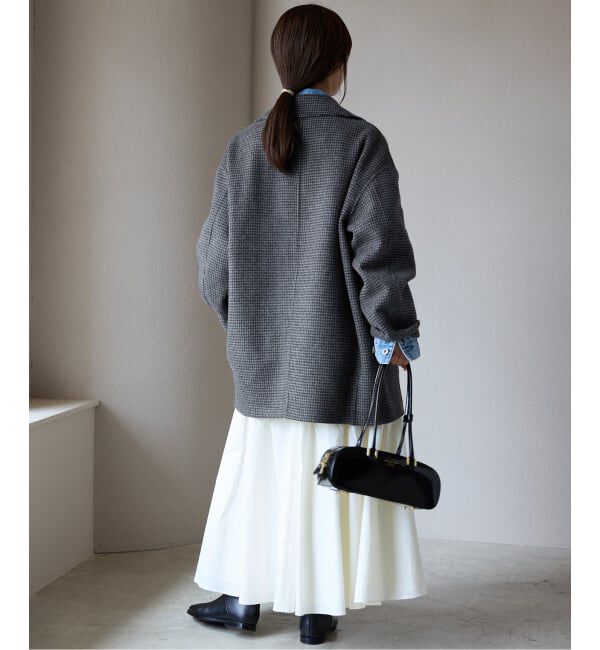 SLOBE IENA「souple wool ダブルフェイスミドルコート」|ピーコート|