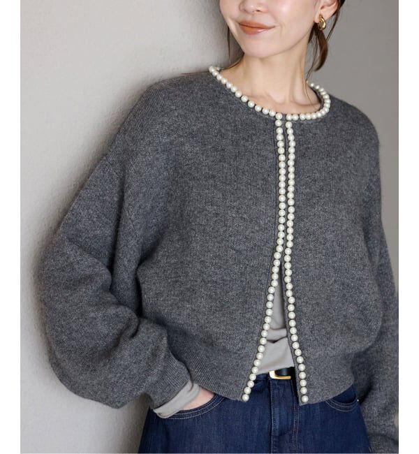 SLOBE IENA「パールカーディガン」|カーディガン|