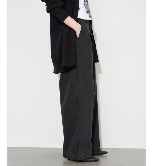 SLOBE IENA「《4サイズ展開》LEDENIM BLUR TUCK TROUSERデニム」|デニム|