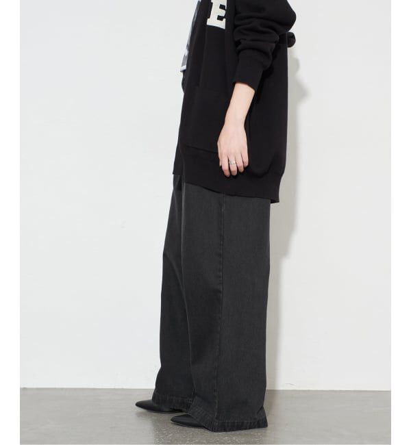 SLOBE IENA「《4サイズ展開》LEDENIM BLUR TUCK TROUSERデニム」|デニム|