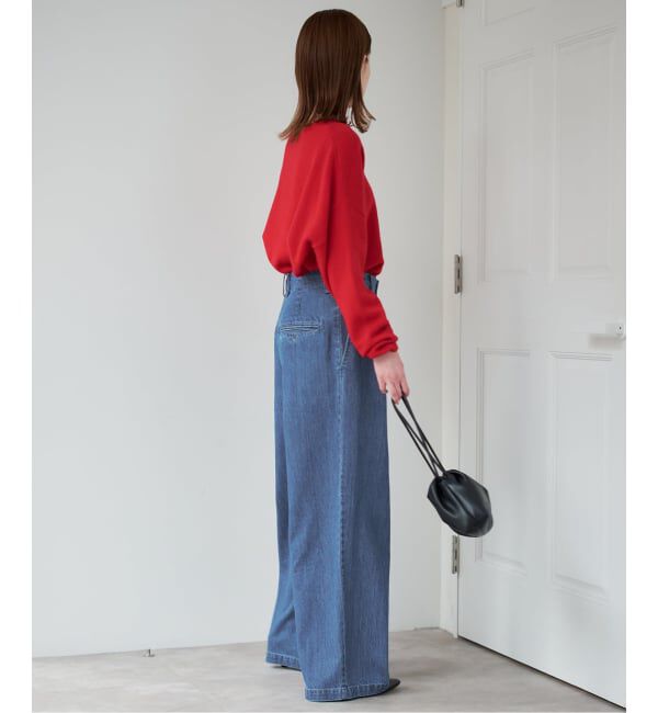 SLOBE IENA「《4サイズ展開》LEDENIM BLUR TUCK TROUSERデニム」|デニム|