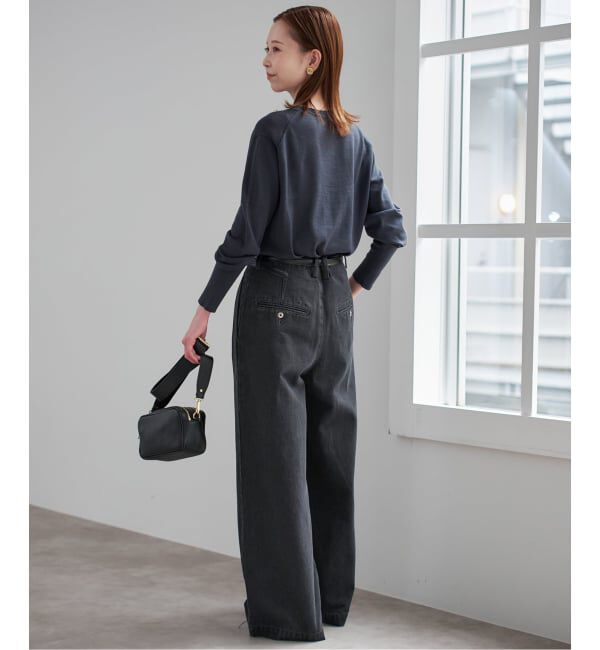 SLOBE IENA「《4サイズ展開》LEDENIM BLUR TUCK TROUSERデニム」|デニム|