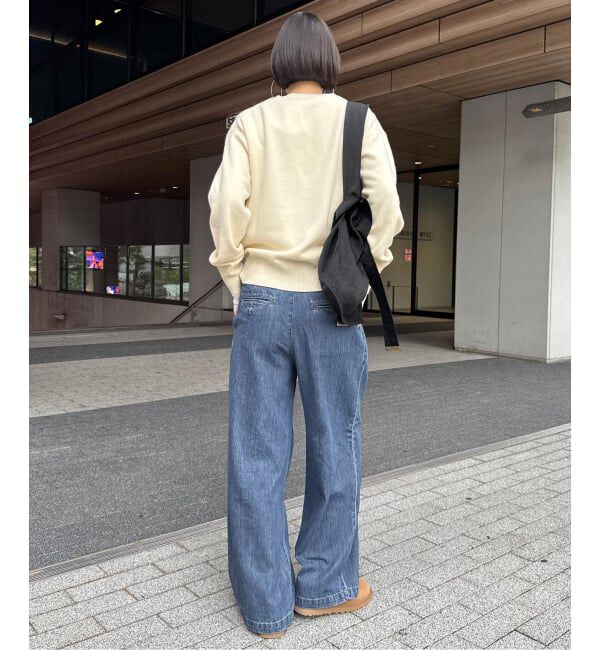 SLOBE IENA「《4サイズ展開》LEDENIM BLUR TUCK TROUSERデニム」|デニム|