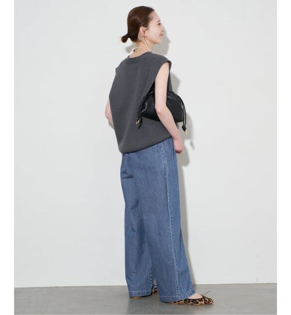 SLOBE IENA「《4サイズ展開》LEDENIM BLUR TUCK TROUSERデニム」|デニム|