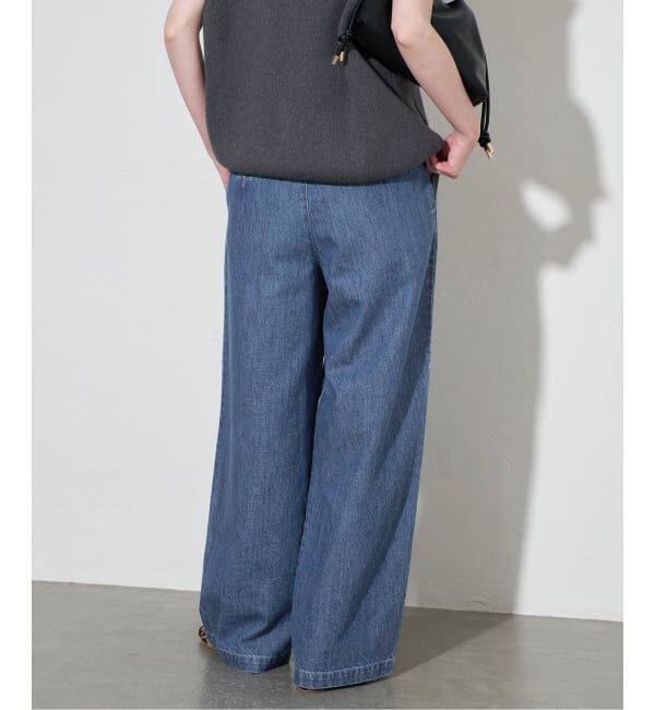 SLOBE IENA「《4サイズ展開》LEDENIM BLUR TUCK TROUSERデニム」|デニム|