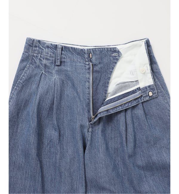 SLOBE IENA「《4サイズ展開》LEDENIM BLUR TUCK TROUSERデニム」|デニム|