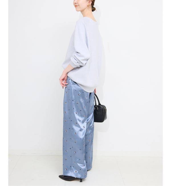 SLOBE IENA「flowerサテンストレートイージーパンツ」|その他|