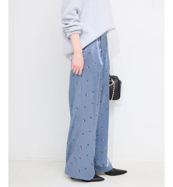 SLOBE IENA「flowerサテンストレートイージーパンツ」|その他|