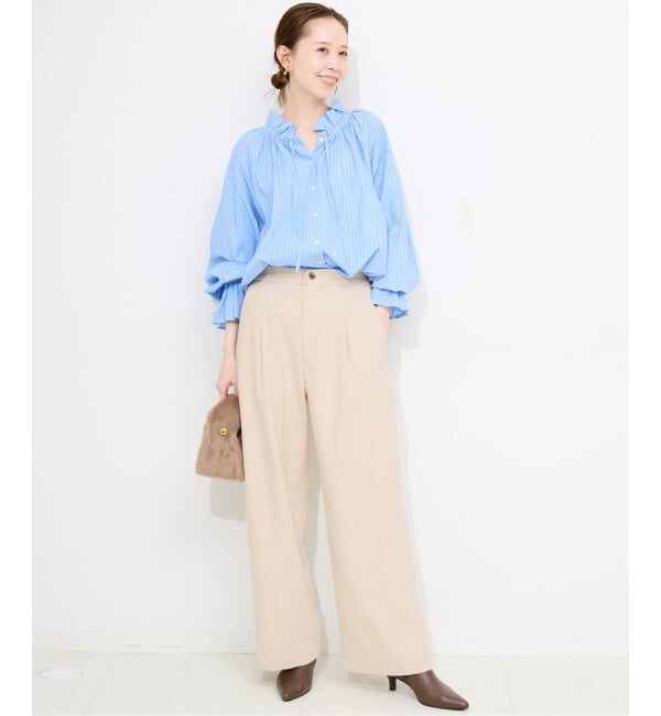 SLOBE IENA「ツイードリラックススラックス」|スラックス|