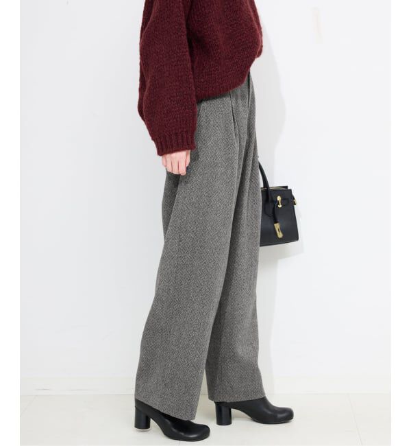 SLOBE IENA「ツイードリラックススラックス」|スラックス|