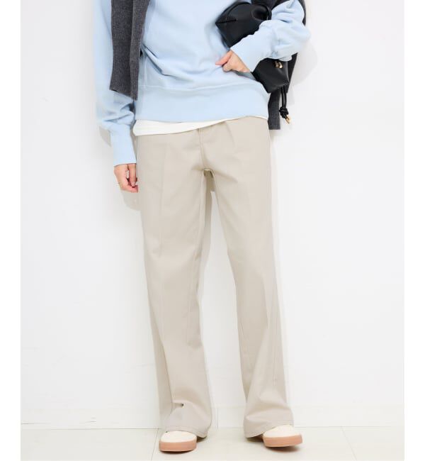 SLOBE IENA「Dickies/ディッキーズ SLOBE別注 フレアチノパンツ」|チノ|ナチュラル