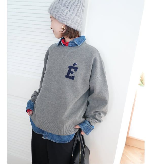 SLOBE IENA「《追加2》サガラ刺繍スウェットライクニット」|ニット・セーター|