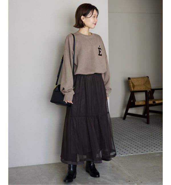 SLOBE IENA「《追加2》サガラ刺繍スウェットライクニット」|ニット・セーター|