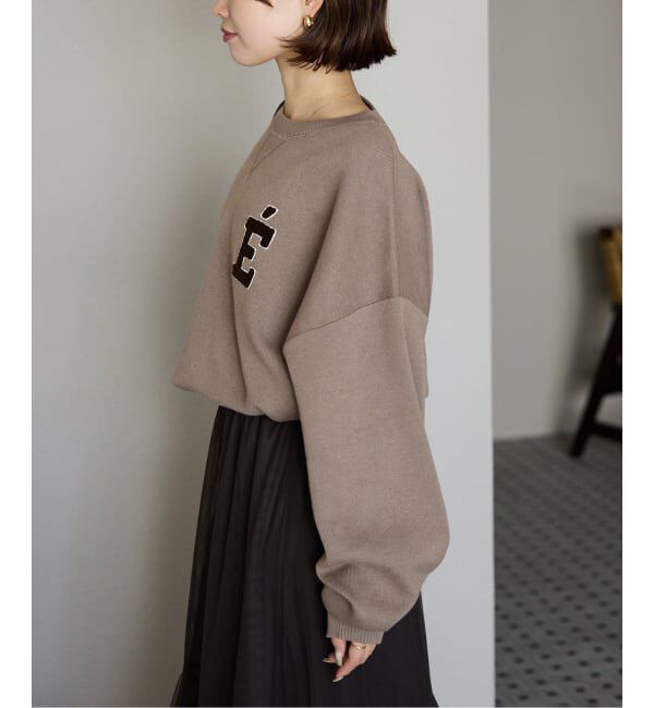 SLOBE IENA「《追加2》サガラ刺繍スウェットライクニット」|ニット・セーター|