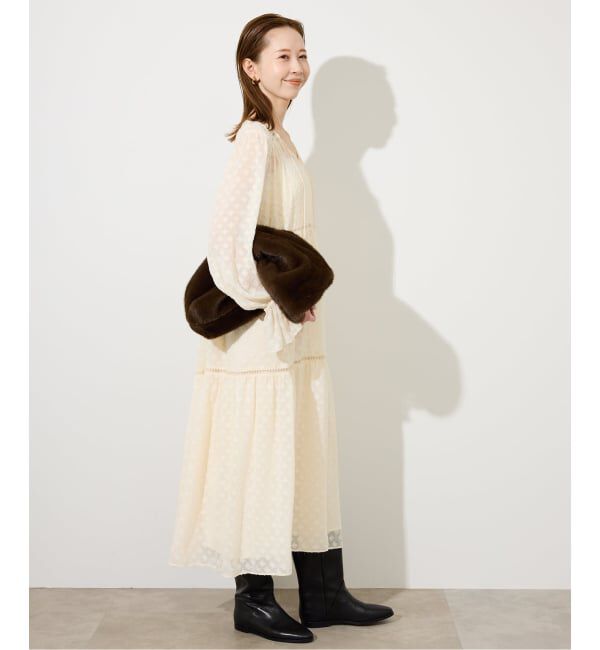 SLOBE IENA「フラワージャガードギャザーワンピース」|ワンピース|