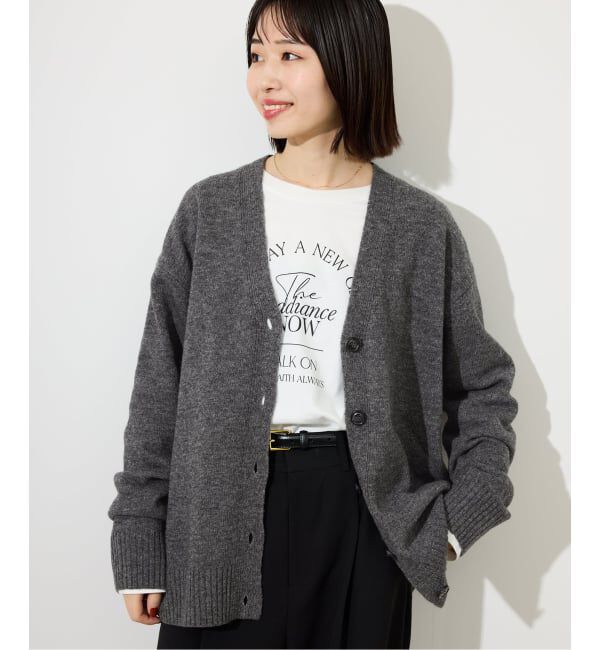 SLOBE IENA「Vネックルーズニットカーディガン」|カーディガン|グレー