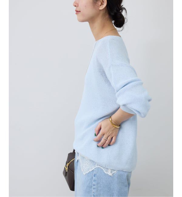SLOBE IENA「《追加予約》リネン混畦ニット」|ニット・セーター|
