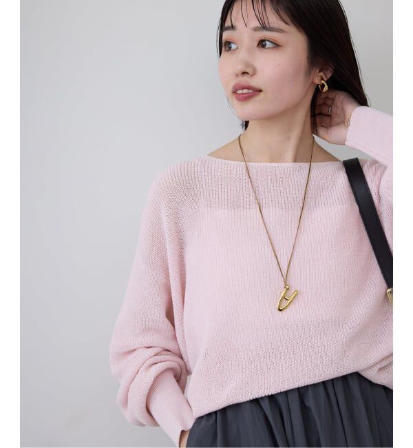 SLOBE IENA「《追加予約》リネン混畦ニット」|ニット・セーター|ピンク