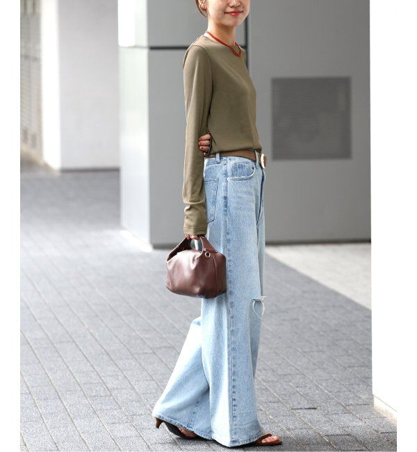 JOURNAL STANDARD relume「《追加5》ソフトテレコクルーネックロングTEE」|Tシャツ・カットソー|