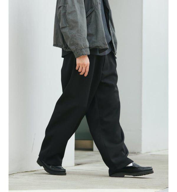 JOURNAL STANDARD「ダブル クロス オーバー パンツ」|スラックス|ブラック
