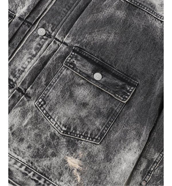 J.S.Homestead「J.S.Homestead / ブラック スプラッシュ エイジング デニム ジャケット」|デニムジャケット|