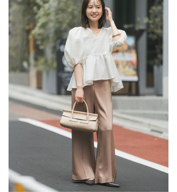 NOBLE「《追加》【洗える】シアーノイズジャガードブラウス」|シャツ・ブラウス|