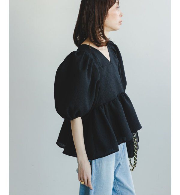 NOBLE「《追加》【洗える】シアーノイズジャガードブラウス」|シャツ・ブラウス|