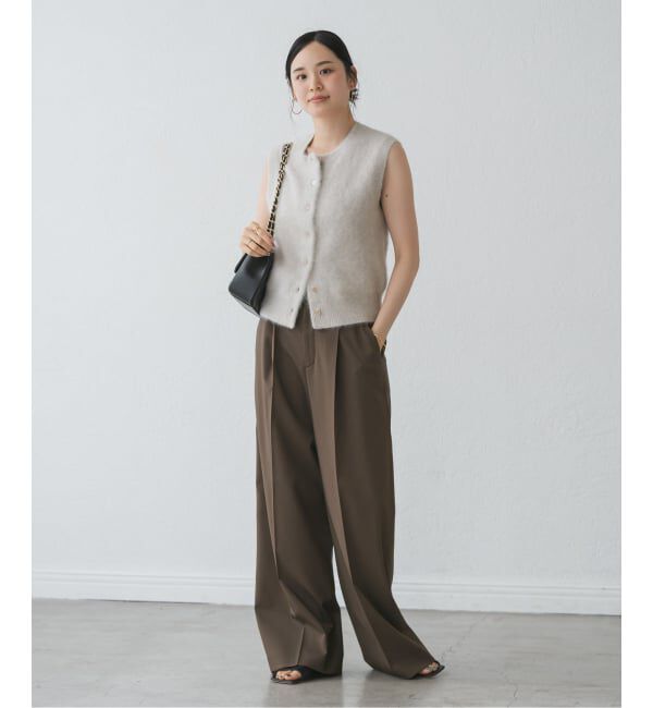 NOBLE「《追加》【洗える】エステルツイルストレッチスラックスパンツ 8」|スラックス|