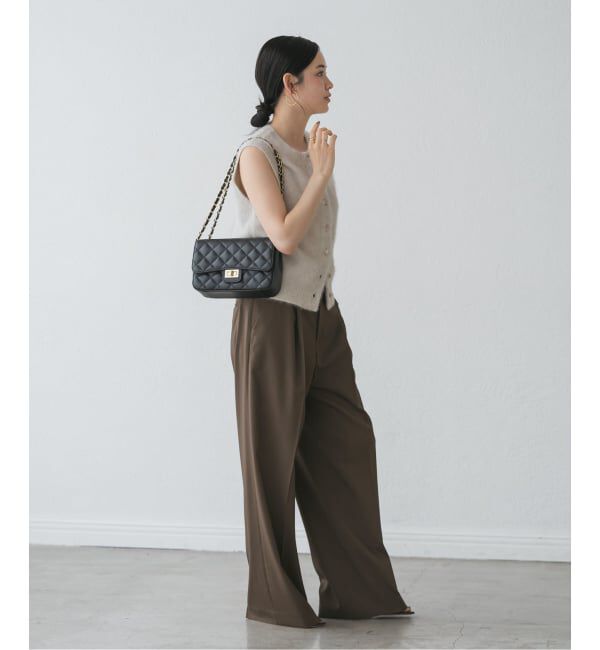 NOBLE「《追加》【洗える】エステルツイルストレッチスラックスパンツ 8」|スラックス|