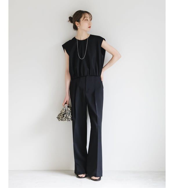 NOBLE「《追加》【洗える】エステルツイルストレッチスラックスパンツ 8」|スラックス|