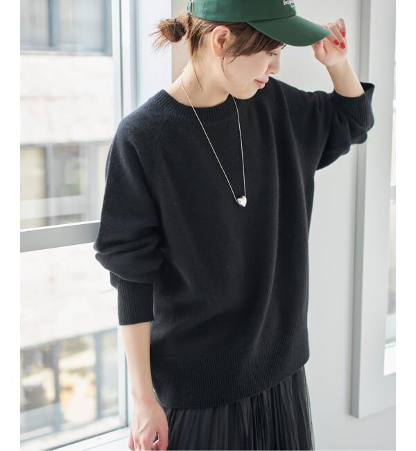 Spick and Span「《WEB限定カラー有り》ウールカシミヤ ラグランクルーネックニット」|ニット・セーター|