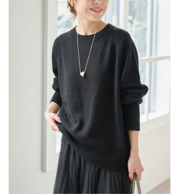 Spick and Span「《WEB限定カラー有り》ウールカシミヤ ラグランクルーネックニット」|ニット・セーター|