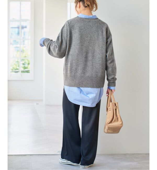 Spick and Span「《WEB限定カラー有り》ウールカシミヤ ラグランクルーネックニット」|ニット・セーター|