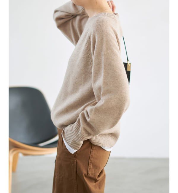 Spick and Span「《WEB限定カラー有り》ウールカシミヤ ラグランクルーネックニット」|ニット・セーター|