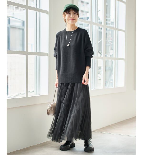 Spick and Span「《WEB限定カラー有り》ウールカシミヤ ラグランクルーネックニット」|ニット・セーター|