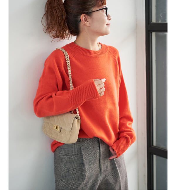 Spick and Span「《WEB限定カラー有り》ウールカシミヤ ラグランクルーネックニット」|ニット・セーター|