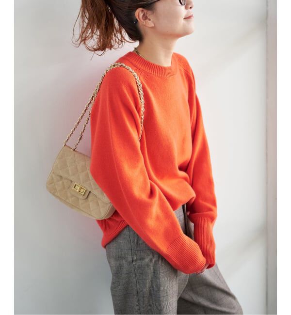Spick and Span「《WEB限定カラー有り》ウールカシミヤ ラグランクルーネックニット」|ニット・セーター|