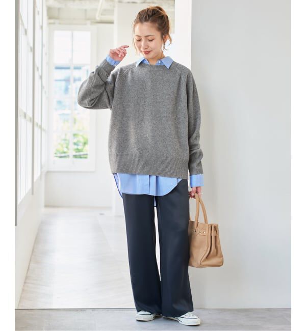 Spick and Span「《WEB限定カラー有り》ウールカシミヤ ラグランクルーネックニット」|ニット・セーター|