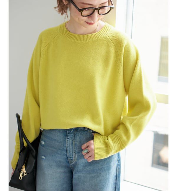 Spick and Span「《WEB限定カラー有り》ウールカシミヤ ラグランクルーネックニット」|ニット・セーター|