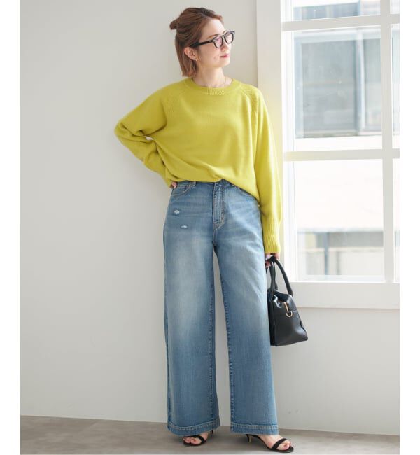 Spick and Span「《WEB限定カラー有り》ウールカシミヤ ラグランクルーネックニット」|ニット・セーター|