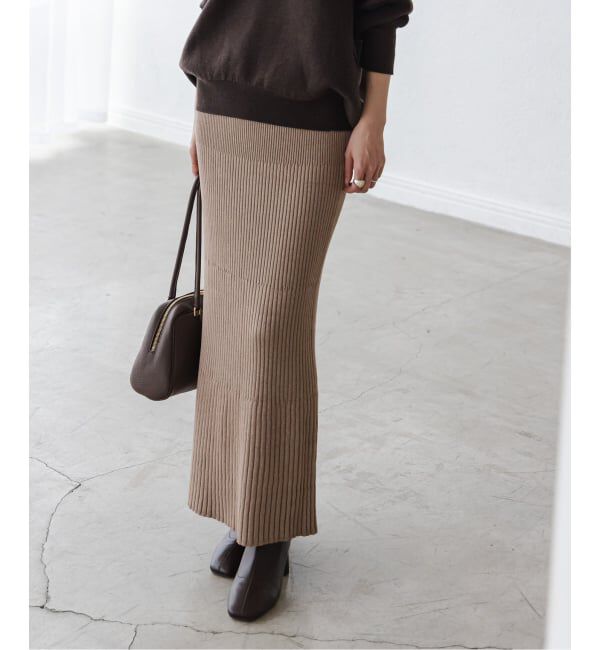 NOBLE「《追加2》リブニットタイトスカート」|スカート|