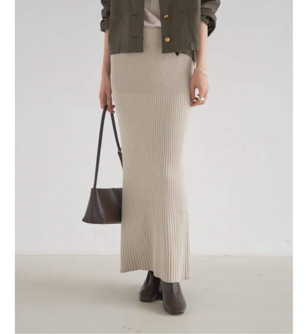 NOBLE「《追加2》リブニットタイトスカート」|スカート|