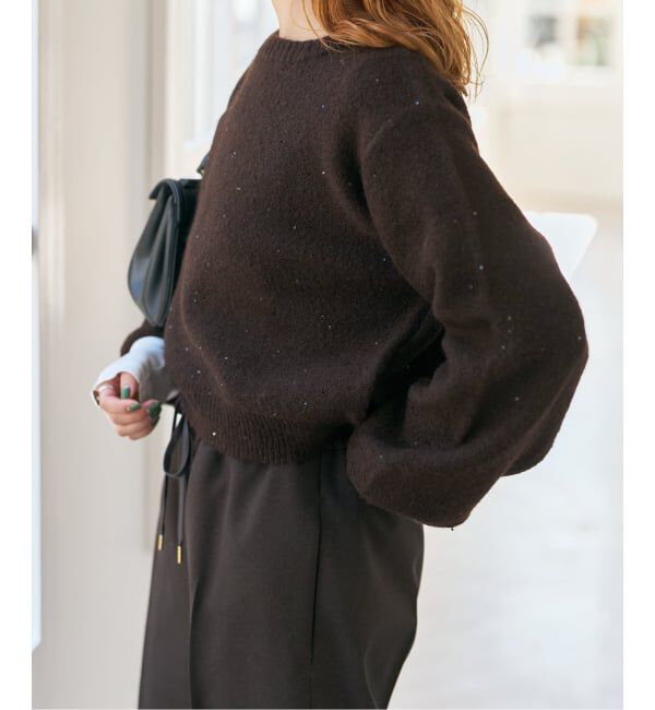 Spick and Span「《新色有り / 追加》スパンコールショート丈ニット」|ニット・セーター|