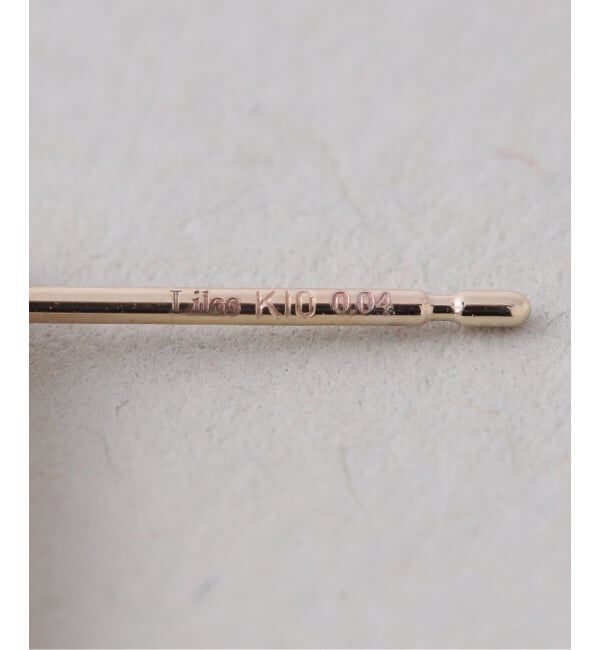 Lilas by Spick&Span「ボックスブラックダイヤ12mmバーピアス K10（両耳）」|ピアス|