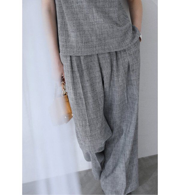  「【洗える】ツイードワイドパンツ」|スラックス|ブラック A