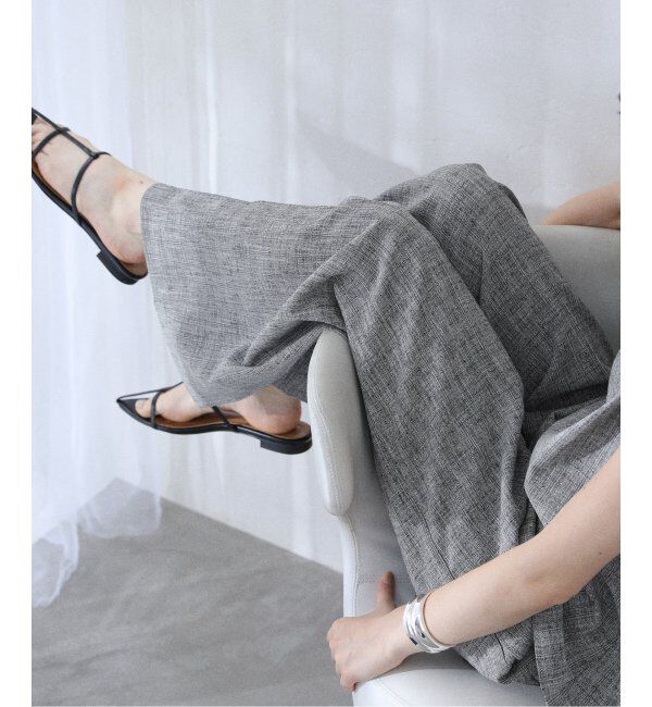  「【洗える】ツイードワイドパンツ」|スラックス|