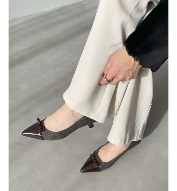  「5cmポインテッドマーブルリボンパンプス」|パンプス|