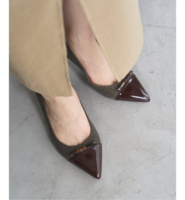 「5cmポインテッドマーブルリボンパンプス」|パンプス|